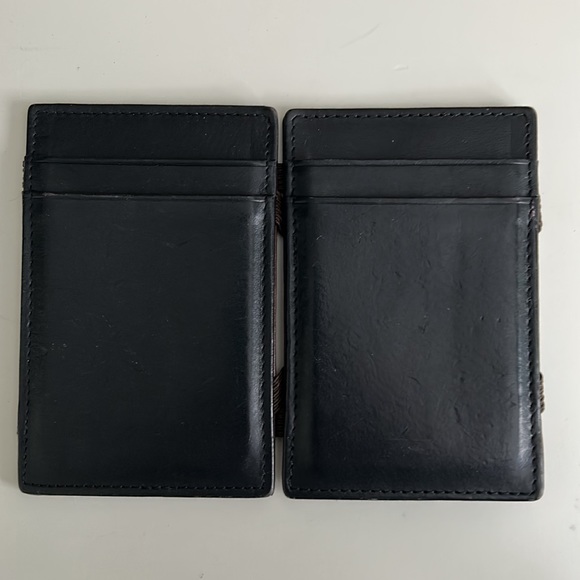 SOLD J. Crew Foldable Leather Wallet Black and Brown - Picture 3 of 7